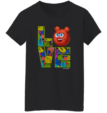 Love Basketball Cute Lady Basketball Face Women's T-Shirt