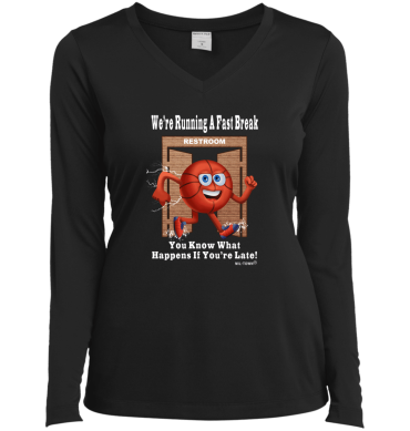 Basketball Fast Break Women's T-Shirt Long Sleeve V-Neck
