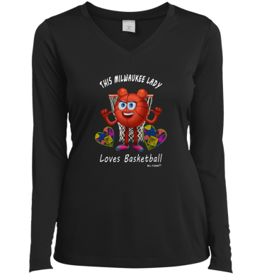 This Milwaukee Lady Loves Basketball Women's T-Shirt Long Sleeve V-Neck