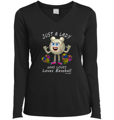 Just A Woman Who Loves Baseball Women's T-Shirt Long Sleeve V-Neck