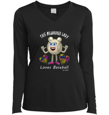 This Milwaukee Lady Loves Baseball Women's T-Shirt Long Sleeve V-Neck