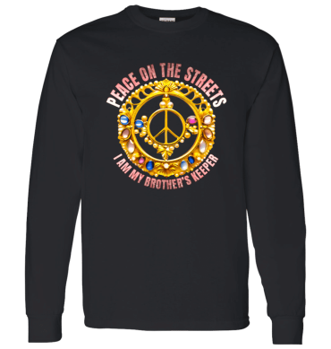 Peace Symbol -  I'm My Brother's Keeper Mens' Long SL T-Shirt