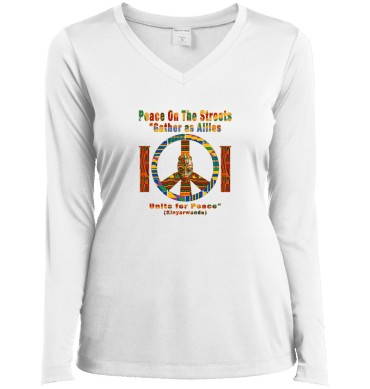 Peace Symbol -  Gather As Allies Ladies’ Long Sleeve Performance V-Neck Tee