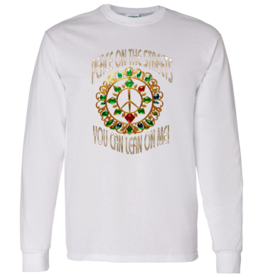 Peace Symbol -  You Can Lean On Me Mens' Long SL T-Shirt