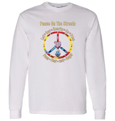 Peace Heart -  Let Our Hearts Be Free Mens' Long SL  T-Shirt