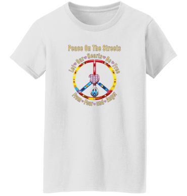 Peace Heart -  Let Our Hearts Be Free Ladies' T-Shirt