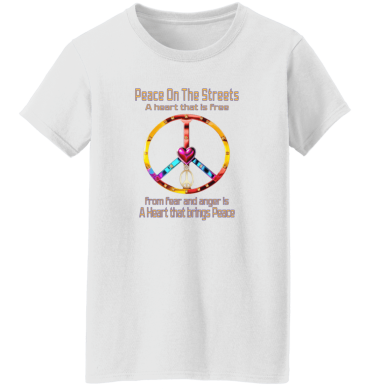 Peace Heart -  A Heart That Is Free Ladies' T-Shirt