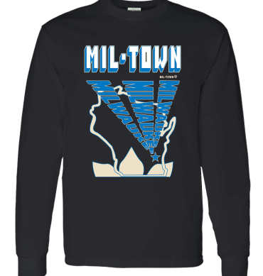 MIL-TOWN Milwaukee Wisconsin Text Rays 03- Men’s T-Shirts Long Sleeve