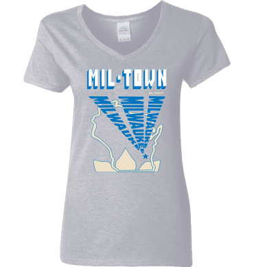 MIL-TOWN Milwaukee Wisconsin Text Rays 03- Women’s T-Shirts