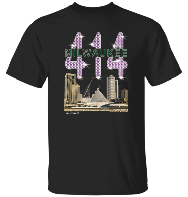 414 Milwaukee Skyline T-Shirt w/Diamond Effects Men