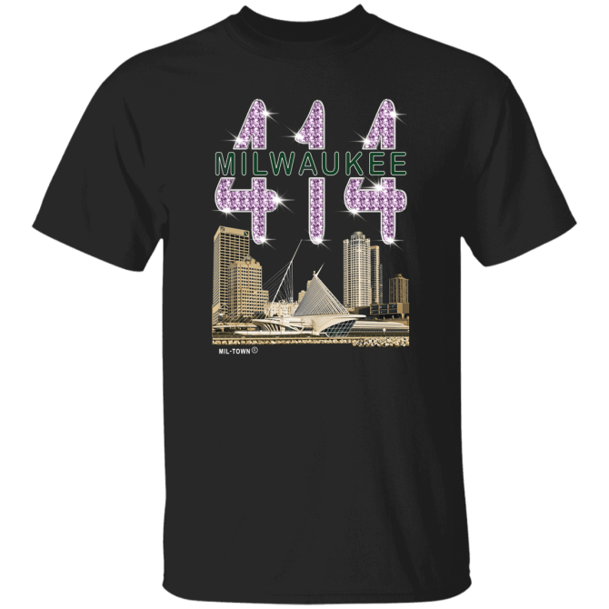 414 Milwaukee Skyline T-Shirt w/Diamond Effects Men