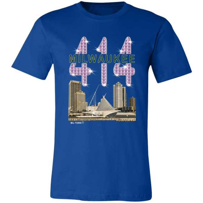 414 Milwaukee Skyline T-Shirt w/Diamond Effects Unisex