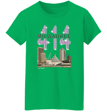 414 Milwaukee Skyline T-Shirt w/Diamond Effects Women