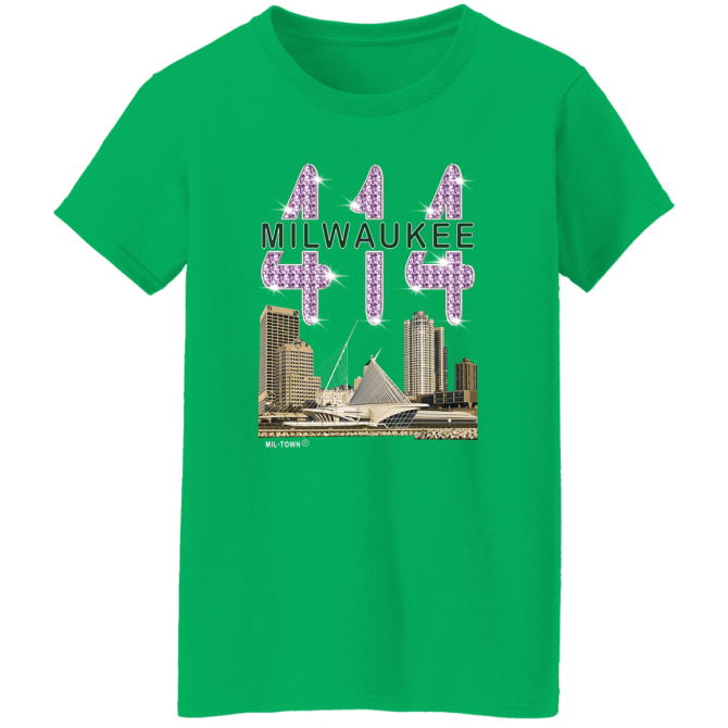 414 Milwaukee Skyline T-Shirt w/Diamond Effects Women