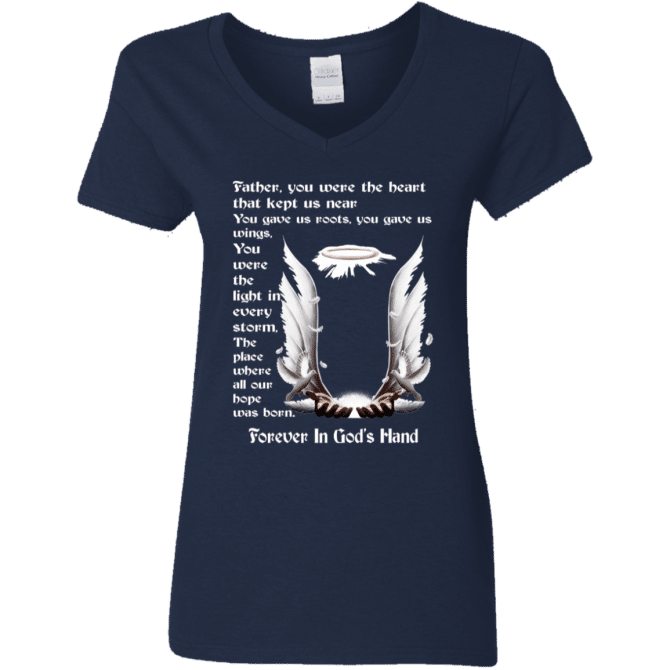 Father you were the heart that keep us near - Women's V-Neck T-Shirt - Image 2