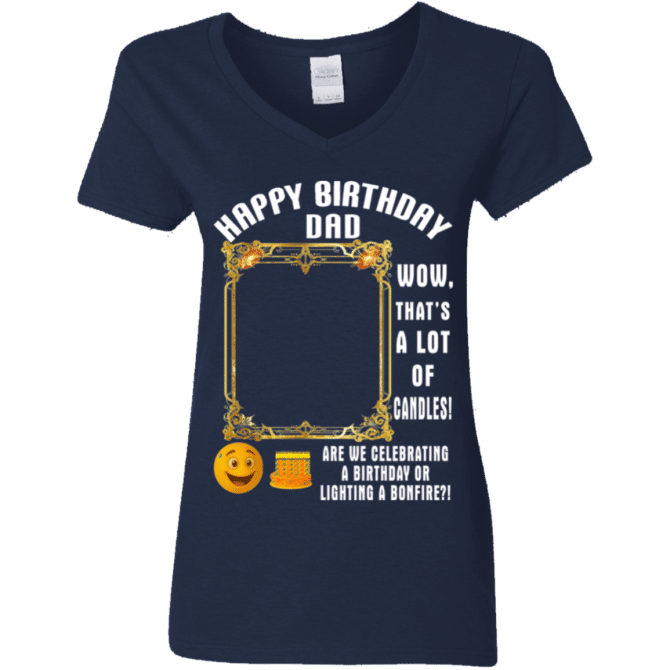 That's A Lot Of Candles-Ladies'  V-Neck - Image 2