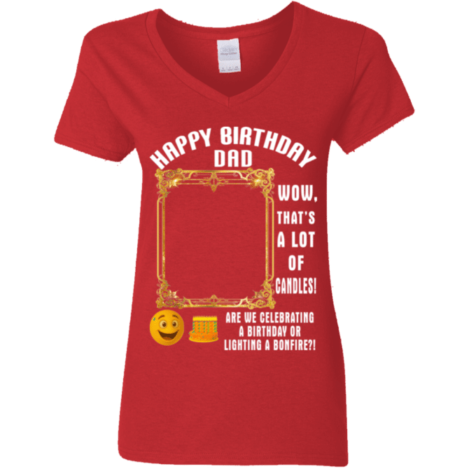 That's A Lot Of Candles-Ladies'  V-Neck - Image 4