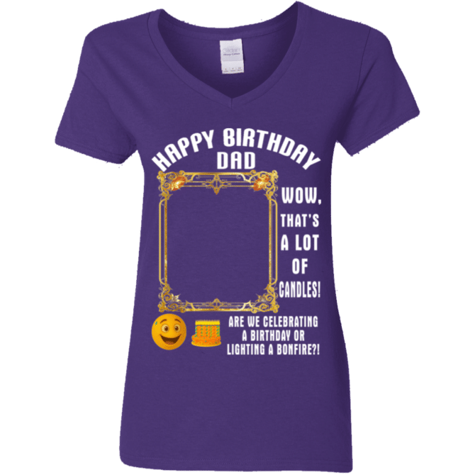 That's A Lot Of Candles-Ladies'  V-Neck - Image 3