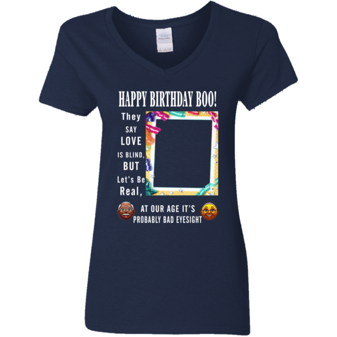 Happ Birthday Boo - Ladies'  V-Neck - Image 2