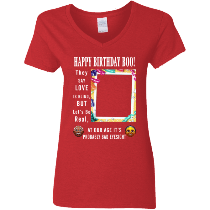 Happ Birthday Boo - Ladies'  V-Neck - Image 4