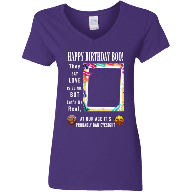 Happ Birthday Boo - Ladies'  V-Neck - Image 3