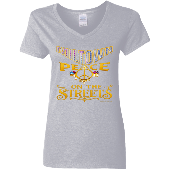 Miltown Peace On The Streets  -  Ladies'  V-Neck - Image 7