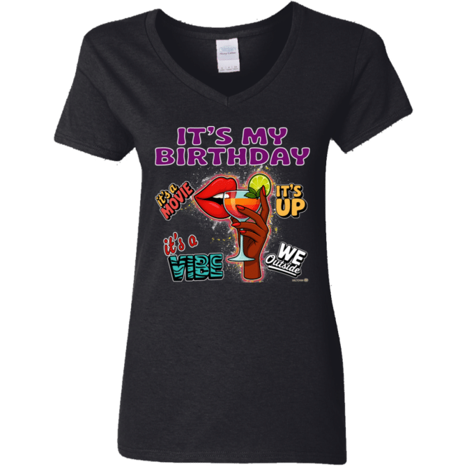 It's My Birthday Female Design - Ladies'  V-Neck - Image 2