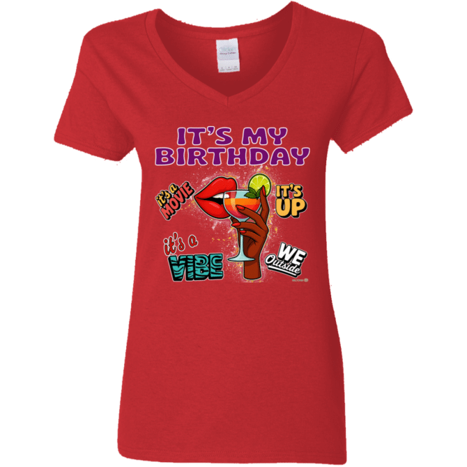 It's My Birthday Female Design - Ladies'  V-Neck - Image 5