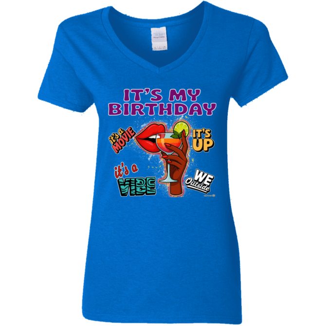 It's My Birthday Female Design - Ladies'  V-Neck - Image 6
