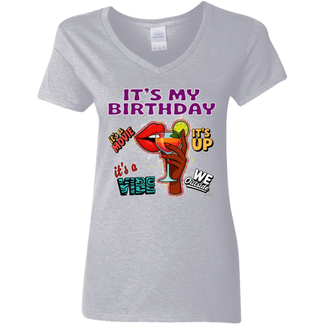 It's My Birthday Female Design - Ladies'  V-Neck - Image 7