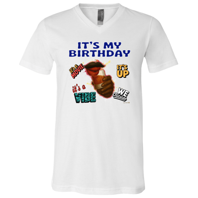 It's My Birthday Male Design - Unisex SS V-Neck T-Shirt