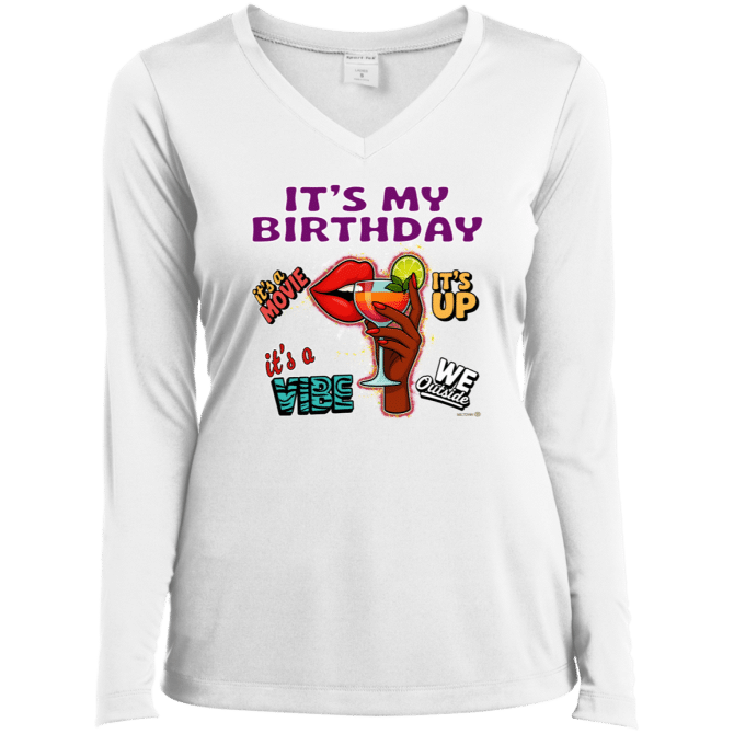It's My Birthday Female Design - Ladies LS V-Neck