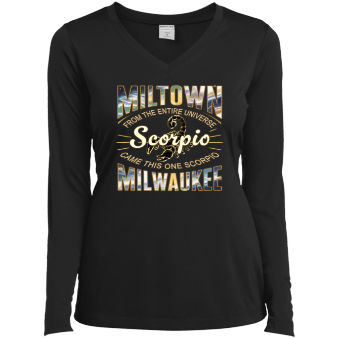 Scorpio Miltown Universe - Ladies LgSl V-Neck - Image 2
