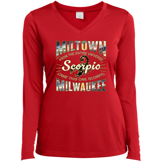 Scorpio Miltown Universe - Ladies LgSl V-Neck - Image 4