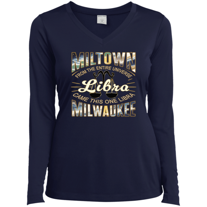 Libra Miltown Universe - Ladies LgSl V-Neck - Image 3