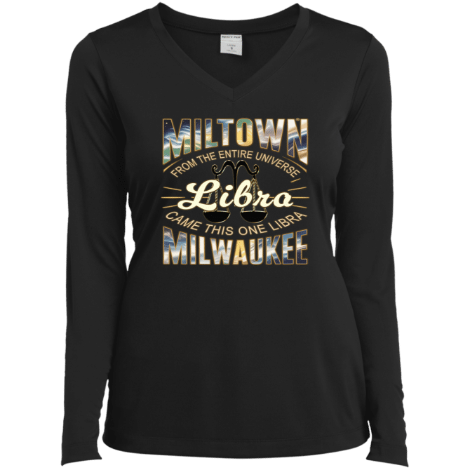 Libra Miltown Universe - Ladies LgSl V-Neck - Image 2
