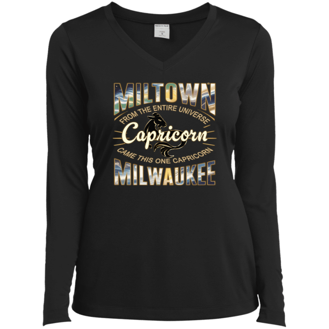 Capricorn Miltown Universe - Ladies LgSl V-Neck - Image 2