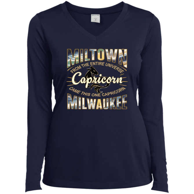 Capricorn Miltown Universe - Ladies LgSl V-Neck - Image 3