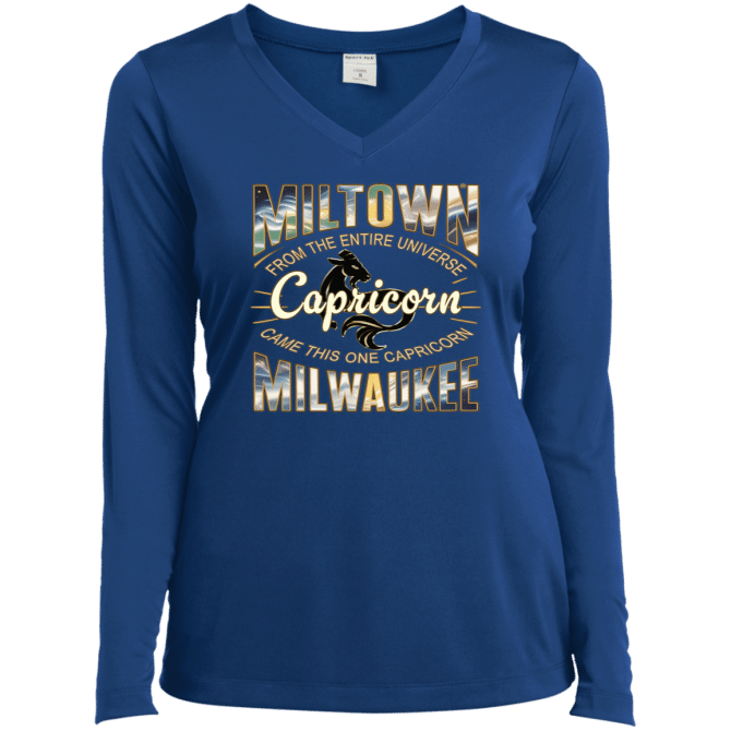 Capricorn Miltown Universe - Ladies LgSl V-Neck - Image 6