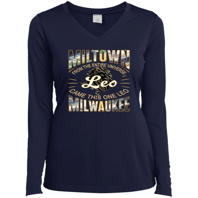 Leo Miltown Universe - Ladies LgSl V-Neck - Image 3