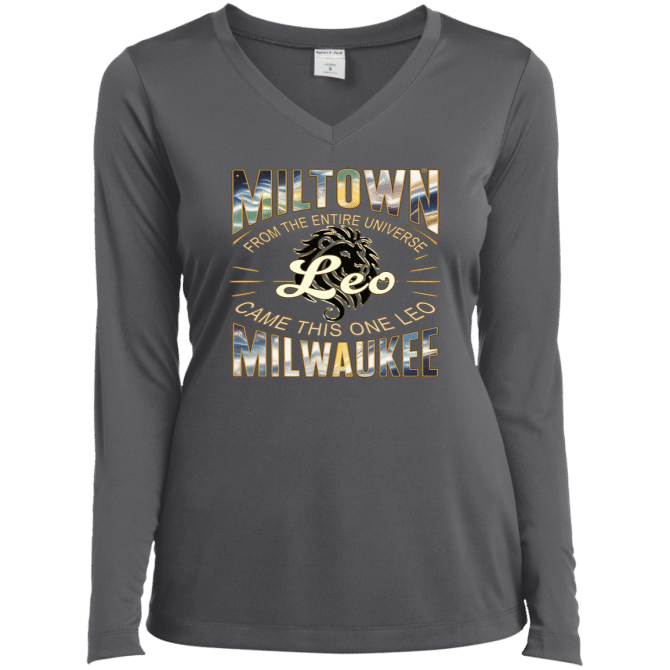 Leo Miltown Universe - Ladies LgSl V-Neck - Image 5