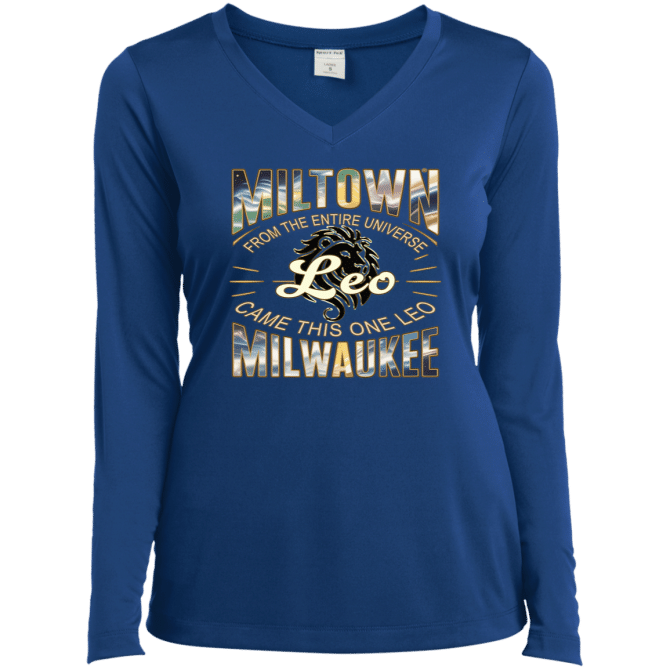 Leo Miltown Universe - Ladies LgSl V-Neck - Image 6