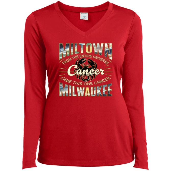 Cancer Miltown Universe - Ladies LgSl V-Neck - Image 4