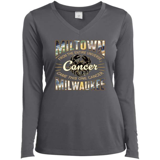 Cancer Miltown Universe - Ladies LgSl V-Neck - Image 5