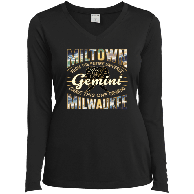 Gemini Miltown Universe - Ladies LgSl V-Neck - Image 2