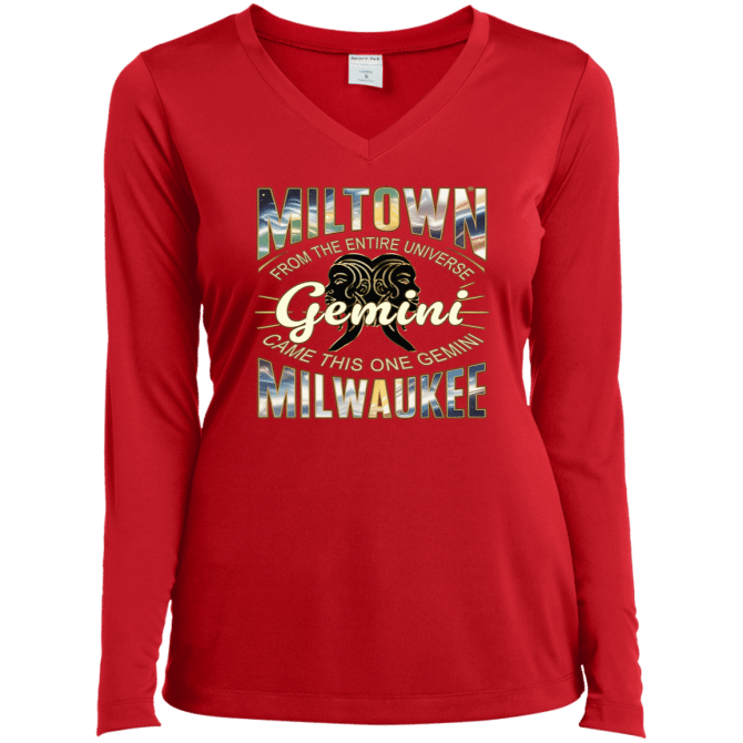Gemini Miltown Universe - Ladies LgSl V-Neck - Image 4