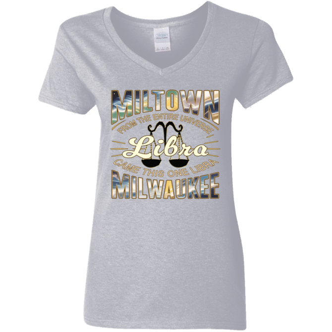 Libra Miltown Universe - Ladies'  V-Neck - Image 7