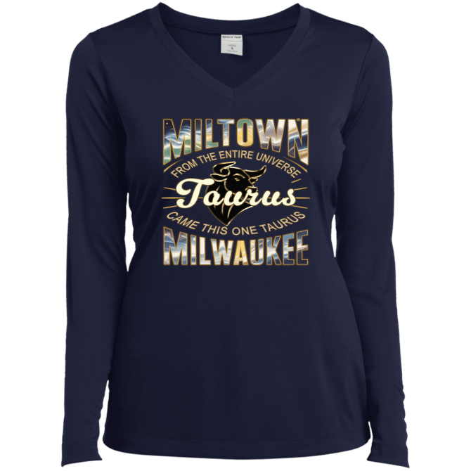 Taurus Miltown Universe - Ladies LgSl V-Neck - Image 3