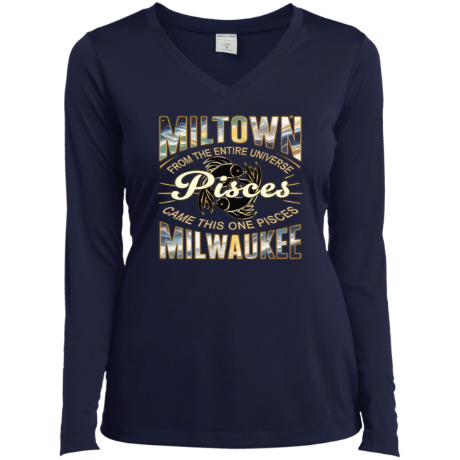 Pisces Miltown Universe - Ladies LgSl V-Neck - Image 3