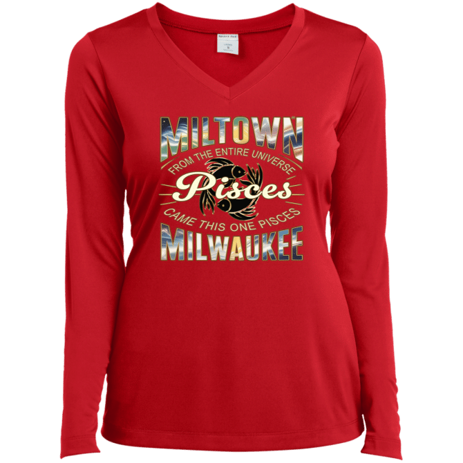 Pisces Miltown Universe - Ladies LgSl V-Neck - Image 4